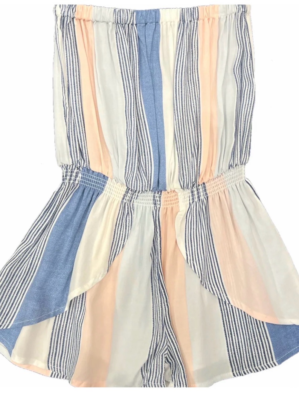 Vintage Havana Strapless Striped Romper